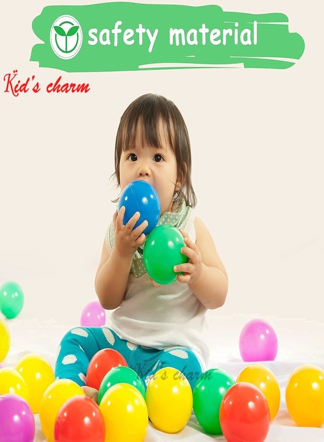 Kid's Charm كرات بلاستيكية فاخرة من كيدز تشارم لحمامات السباحة/المحيطات، كرة 6 سم بدون حواف حادة، للأطفال الصغار والرضع، خيام وأنفاق لعب داخلية (متعددة الألوان، عبوة من 48 كرة)، كرة لينة - Image 3